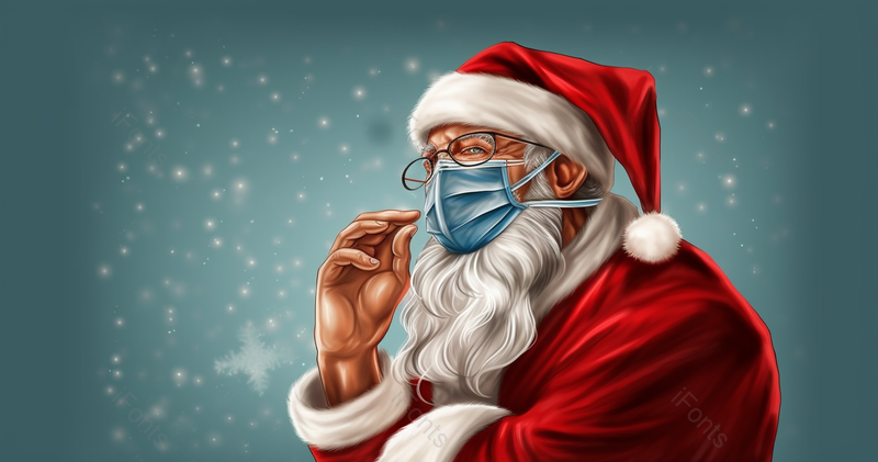 2019年新冠病毒圣诞老人戴口罩背景,高清,摄影图,摄影图片,图片大全,摄影图免费下载